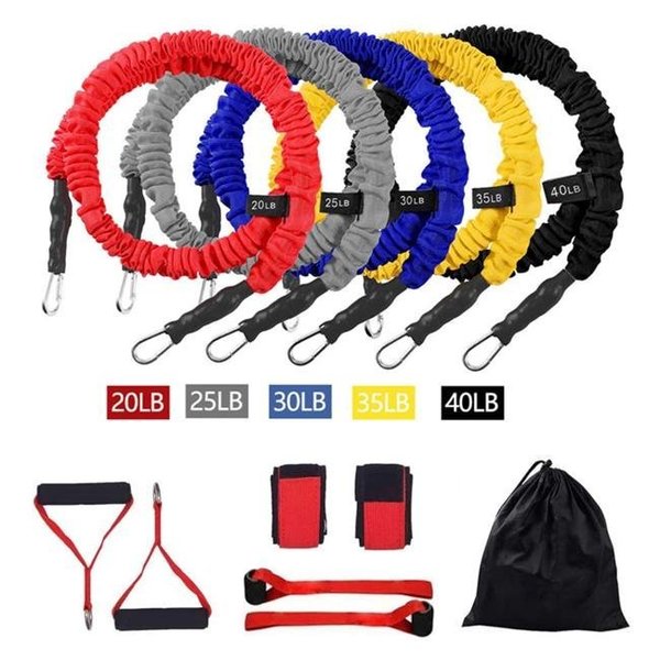 Jupiter Gear JupiterGear JG-RESBND-FBRCSET-12 Resistance Band Home Workout Set - 12 Piece JG-RESBND-FBRCSET-12